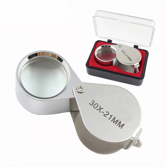30X Folding Jewelry Loupe Portable Magnifying Glass