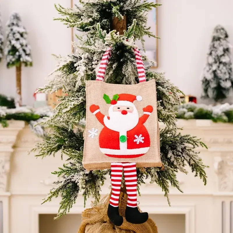 Cartoon Gift Bag Santa Claus Snowman Bag Christmas Tree Decoration Ornaments Christmas New Year Gift Wrapping Paper