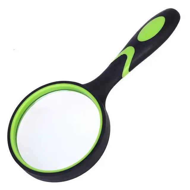 Round silicone handheld 10x high-definition magnifying glass for elderly and children observation reading identification tool