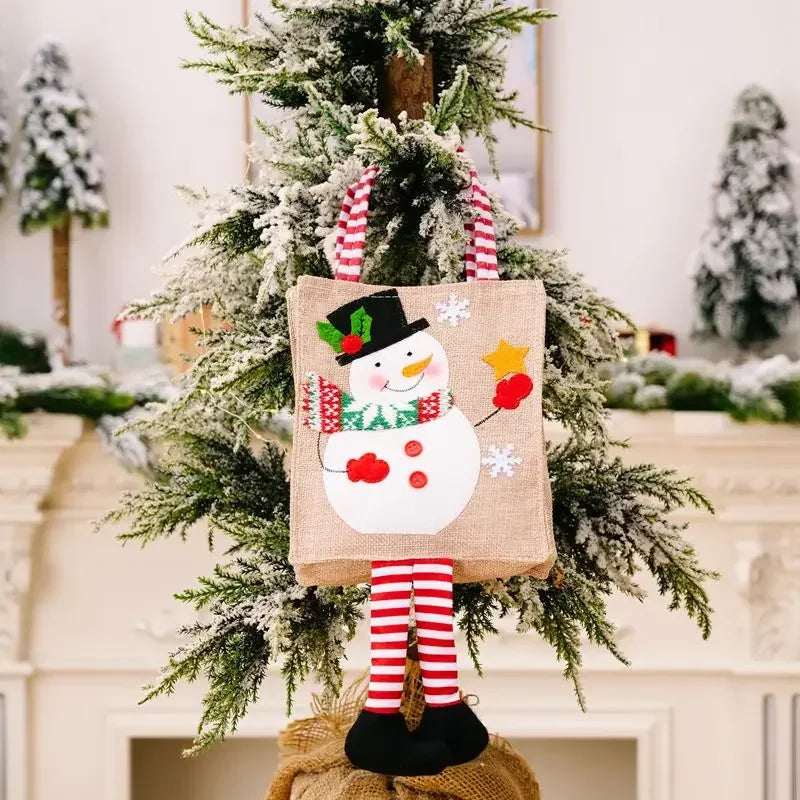 Cartoon Gift Bag Santa Claus Snowman Bag Christmas Tree Decoration Ornaments Christmas New Year Gift Wrapping Paper
