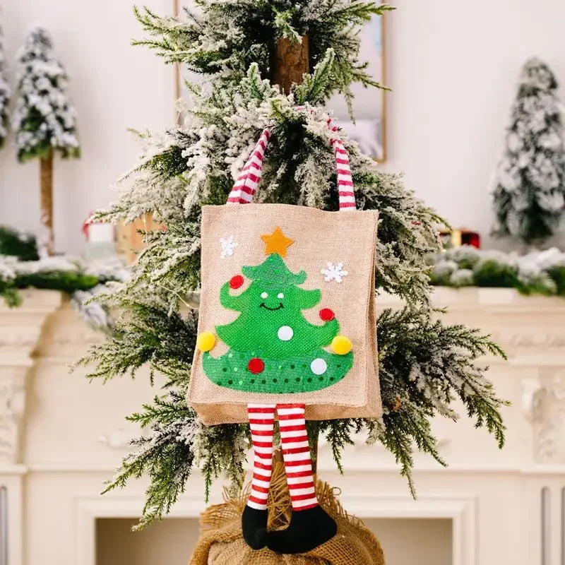 Cartoon Gift Bag Santa Claus Snowman Bag Christmas Tree Decoration Ornaments Christmas New Year Gift Wrapping Paper