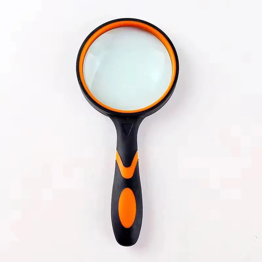 Round silicone handheld 10x high-definition magnifying glass for elderly and children observation reading identification tool