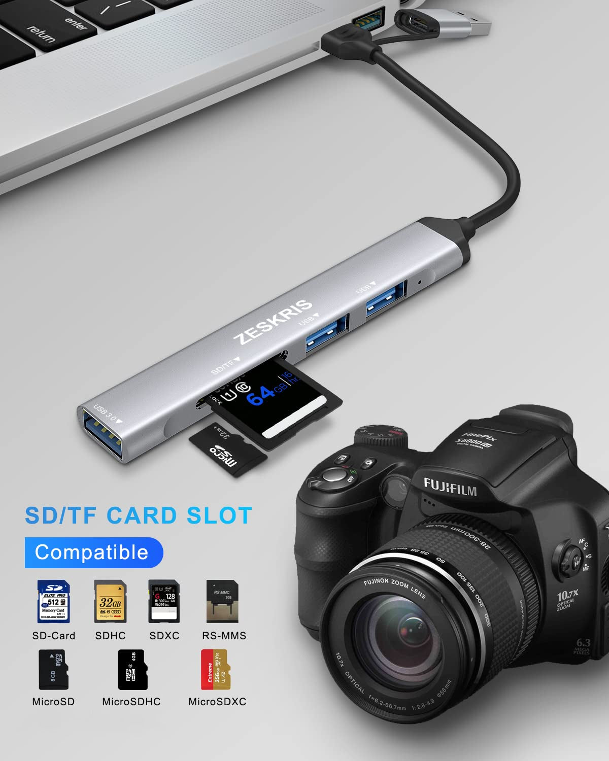 ZESKRIS 5 in 1 USB C Hub